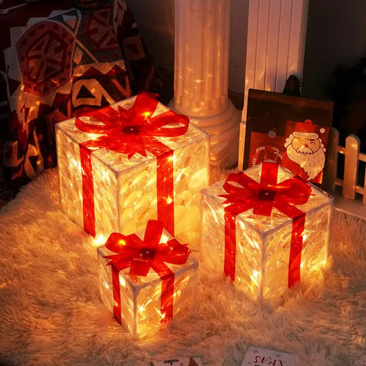 Lighted Christmas Gift Boxes